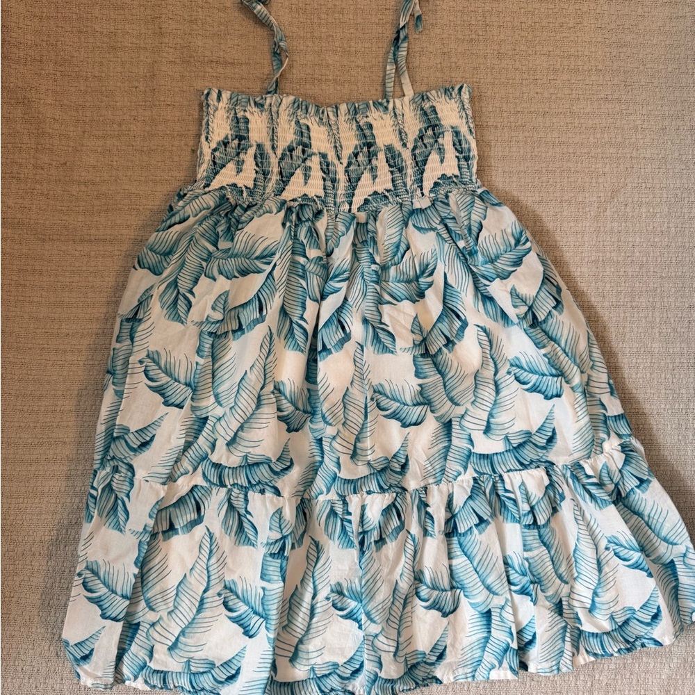 Janie and Jack Blue Leaf Pattern Dress